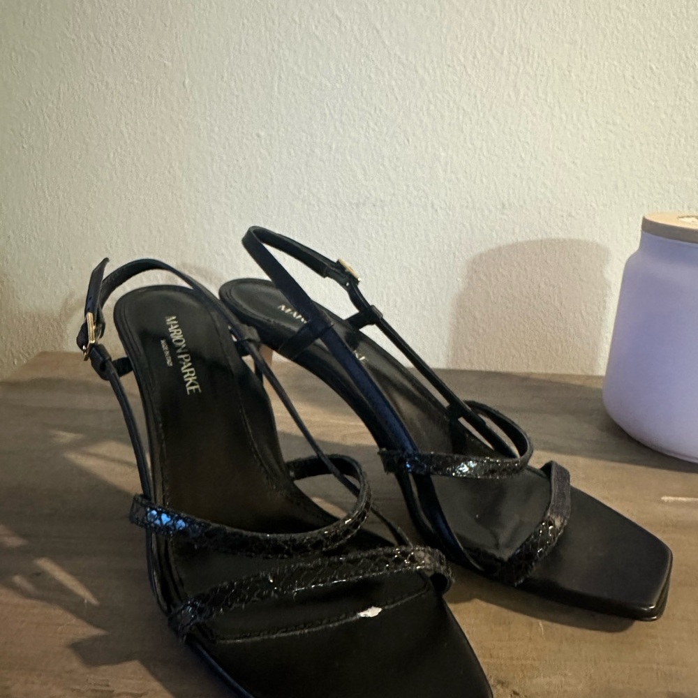 Never Worn Python Elegant Black Heels With Ankle … - image 1